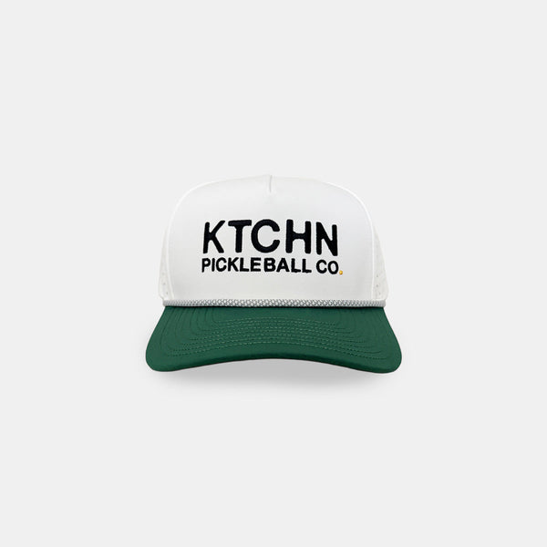 5-Panel Performance Pickleball Hat (White/Green)